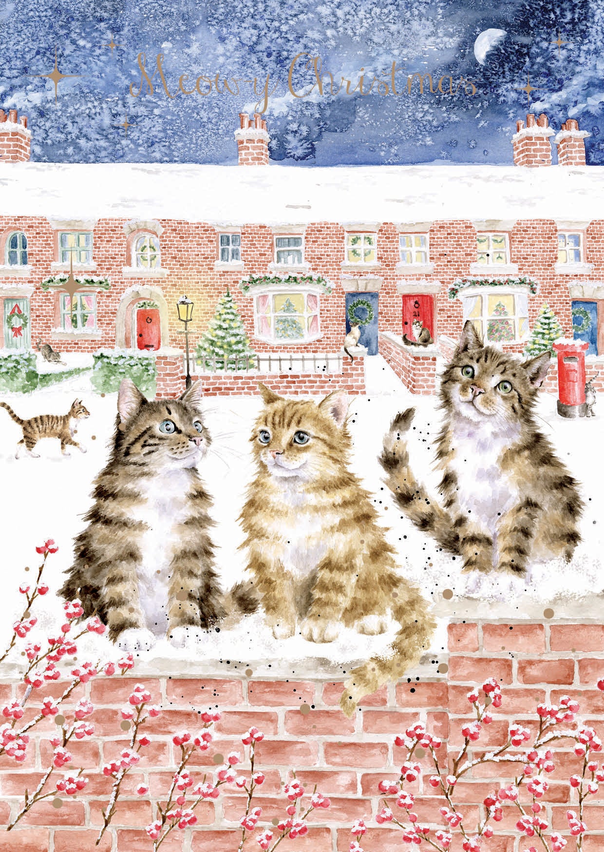 ‘In the Lane Snow is Glistening' Cat Card Pack
