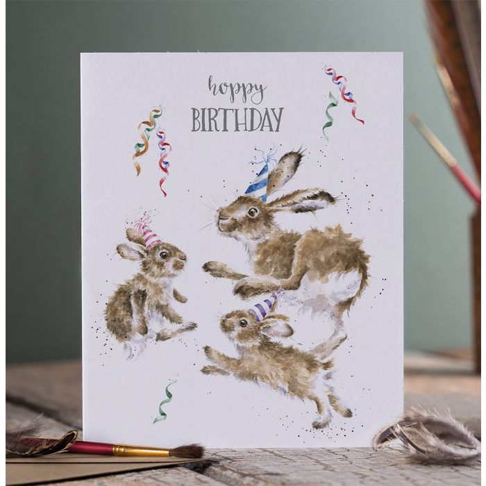 'Hoppy Birthday' Hare Birthday Card