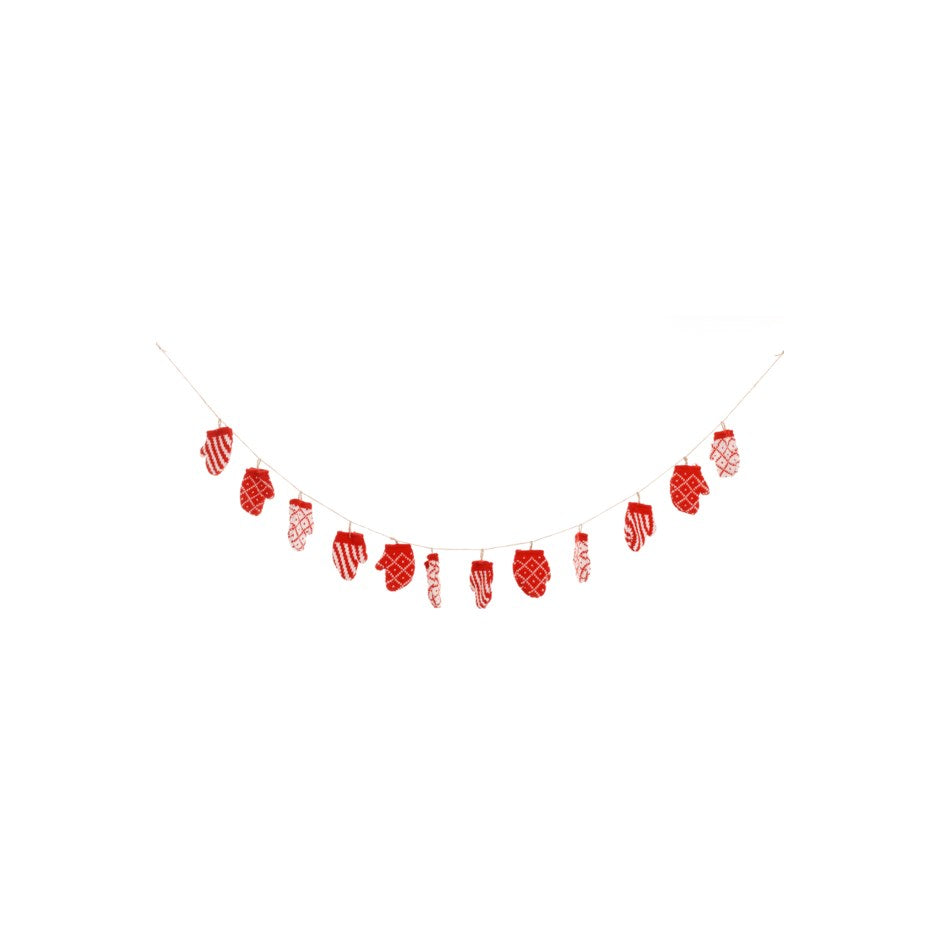 Red and White Mitten Garland