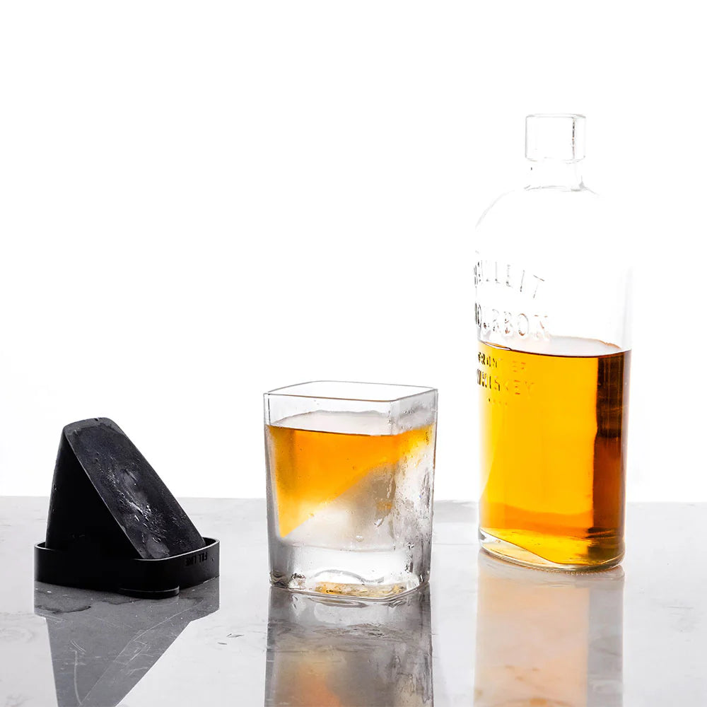 Whiskey Glass with Ice Wedge