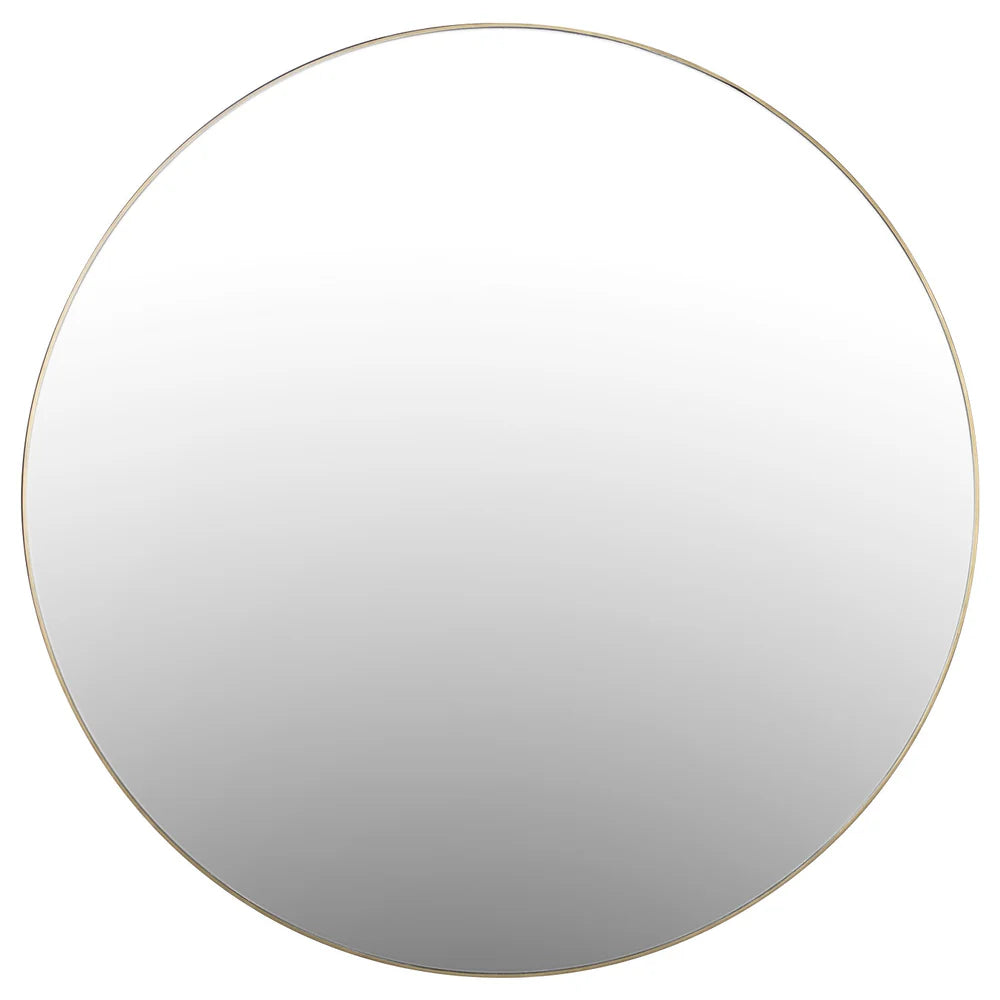 47" Round Antique Brass Mirror