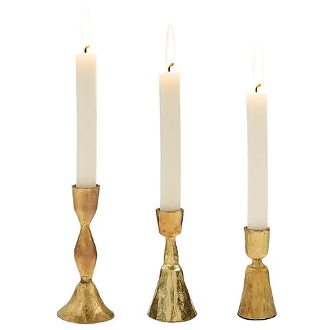 Zora Forged Candlestick, Gold