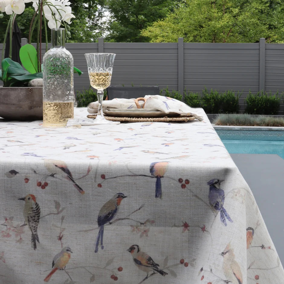 Linen Blend Napkin Set Of 4 - Birds