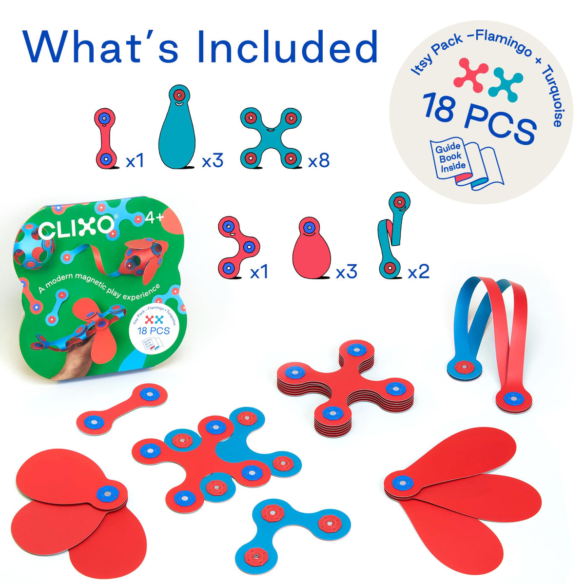 Clixo Itsy Pack - Flamingo/Turquoise
