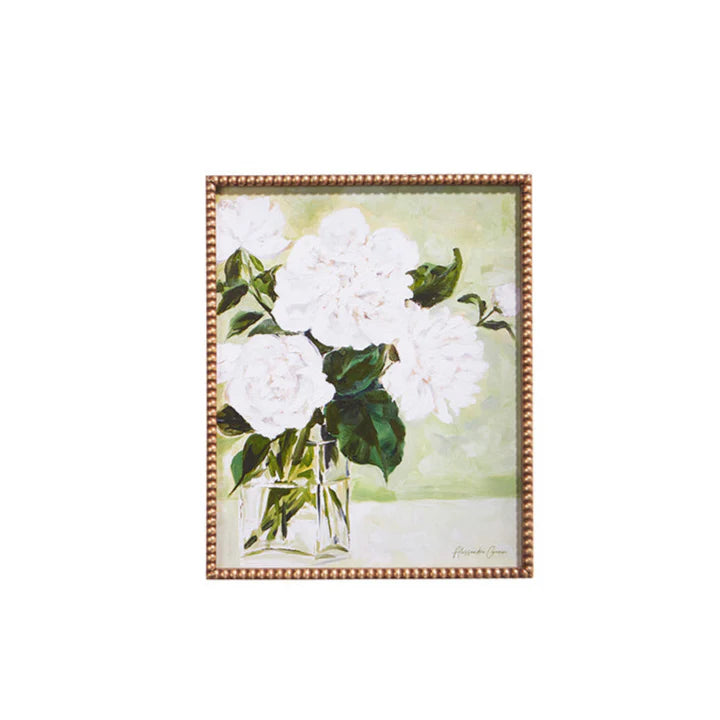 Wall Art White Flowers In Vase 22"