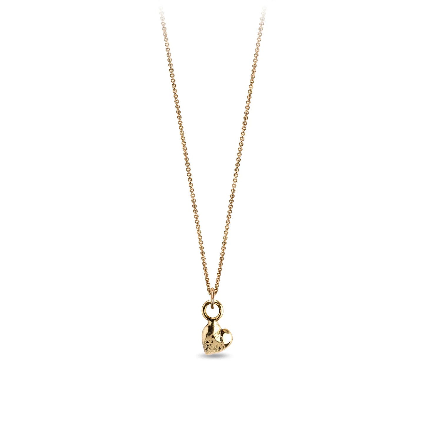 14K Gold Heart Charm on 16" 14k Fine Gold Chain