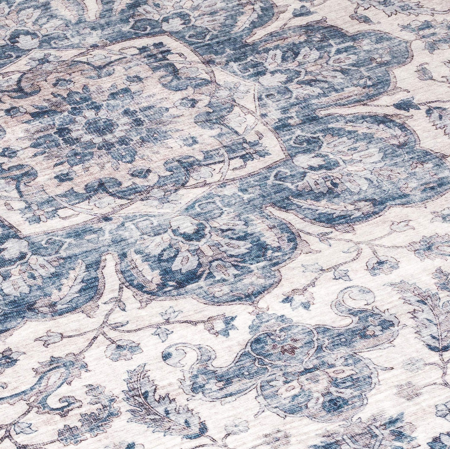 Blue Ivory Joy Vintage ReaLife Machine Washable Rug