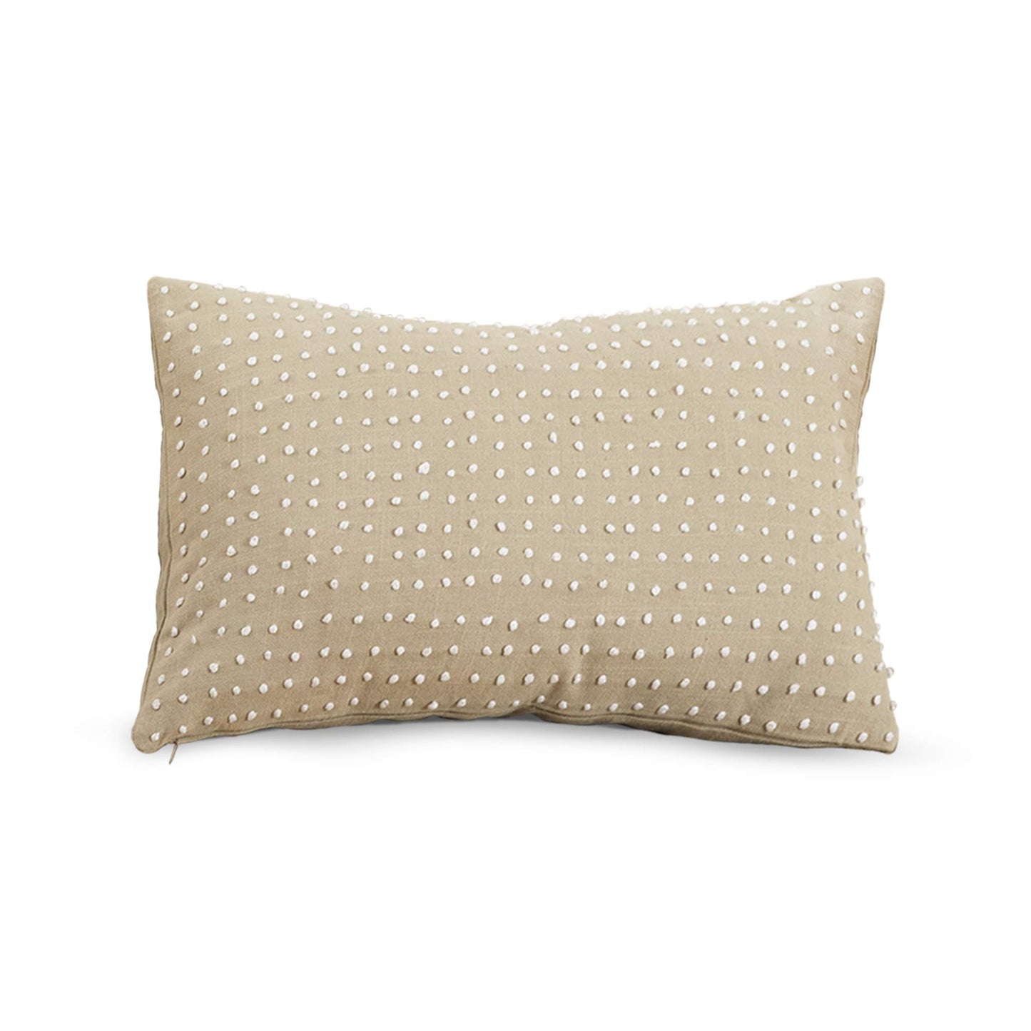 Leilani Collection French Knot Design Down-Filled Cotton Throw Pillow