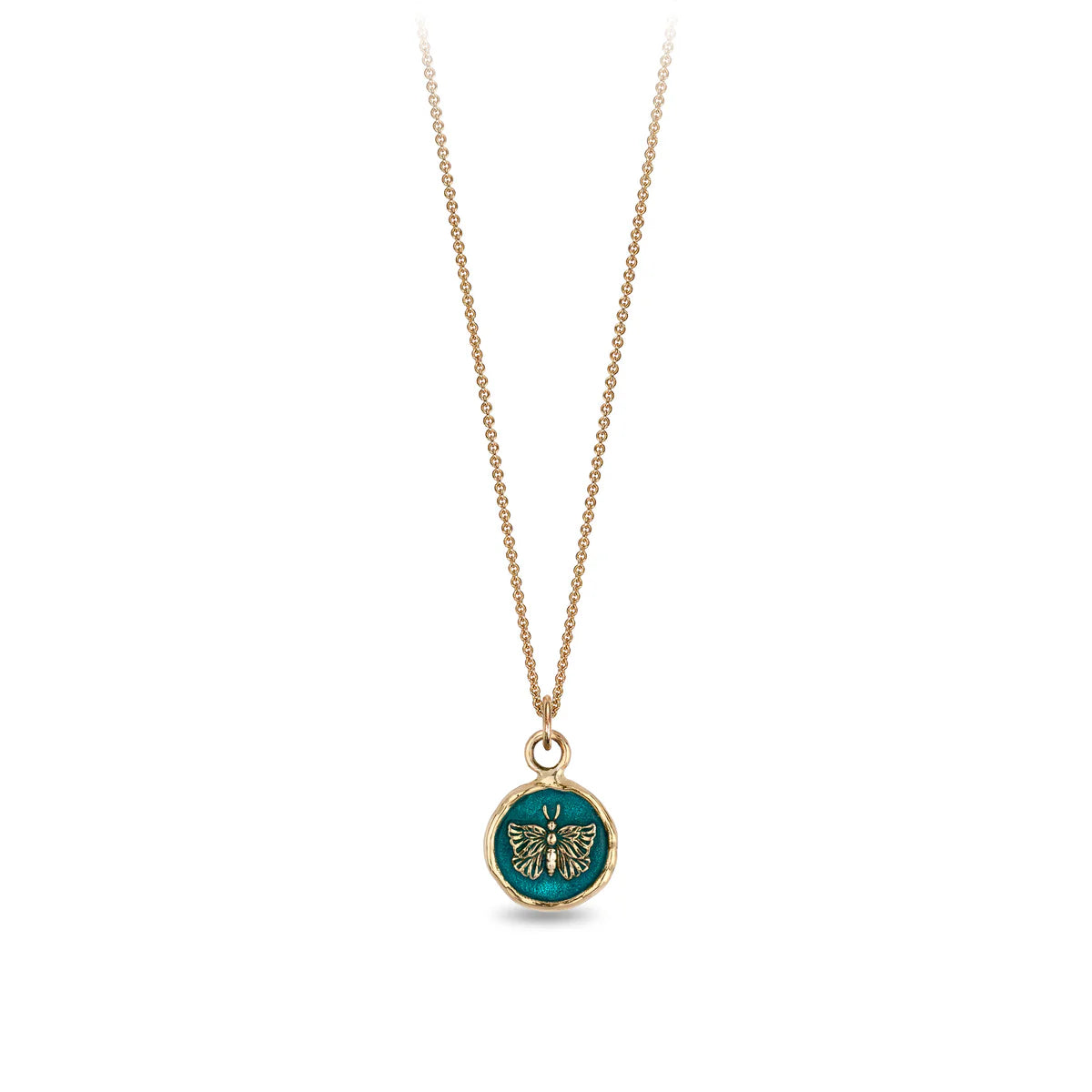 Butterfly 14K Gold Talisman | Mediterranean Blue