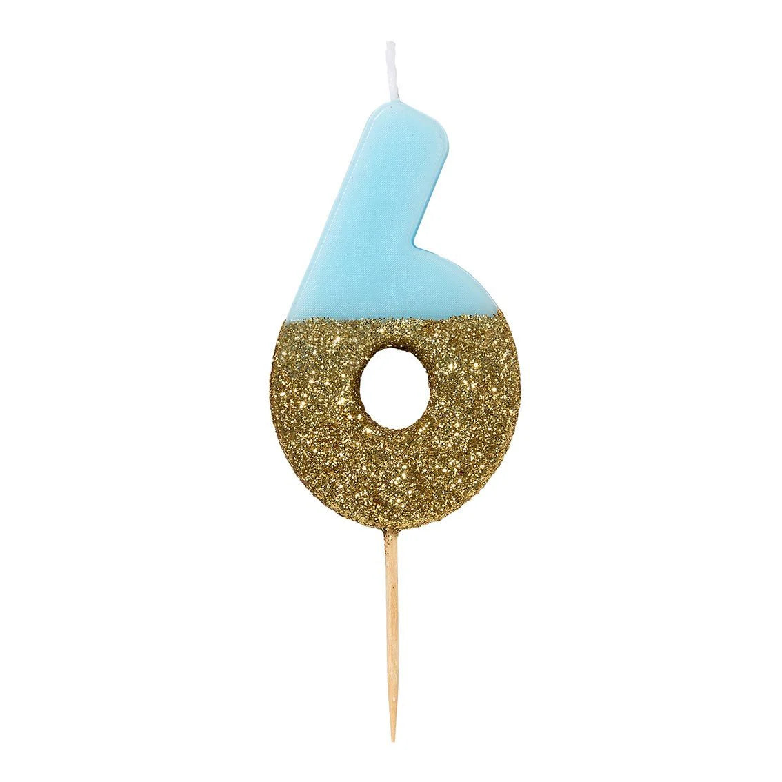 We Heart Birthdays Glitter Candle - Blue