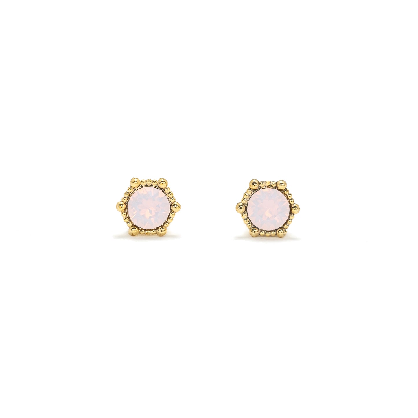 Astrid Stud Earrings - Pink Opal