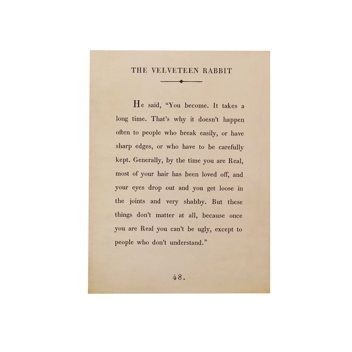 12"x16" The Velveteen Rabbit Book Collection Art Poster - Cream