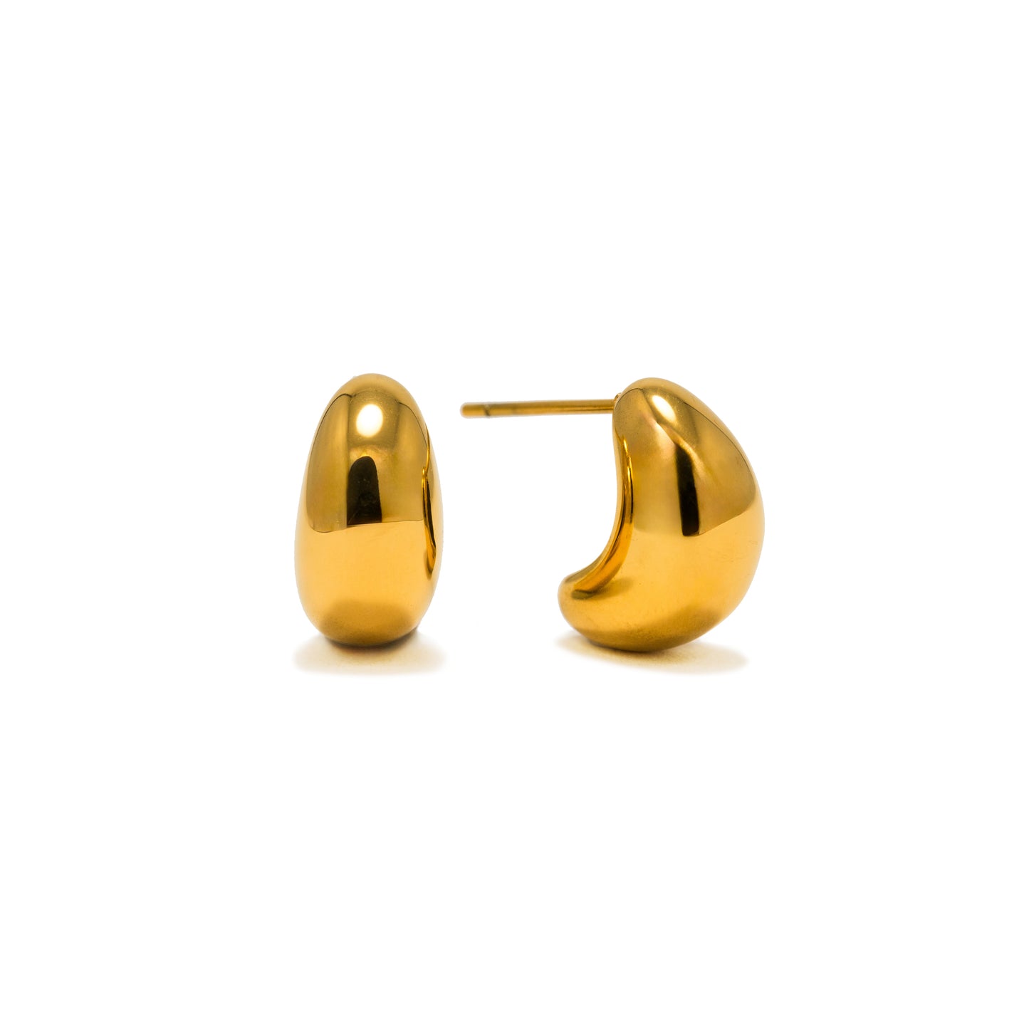 Crest Dome Hoop Earrings - Gold