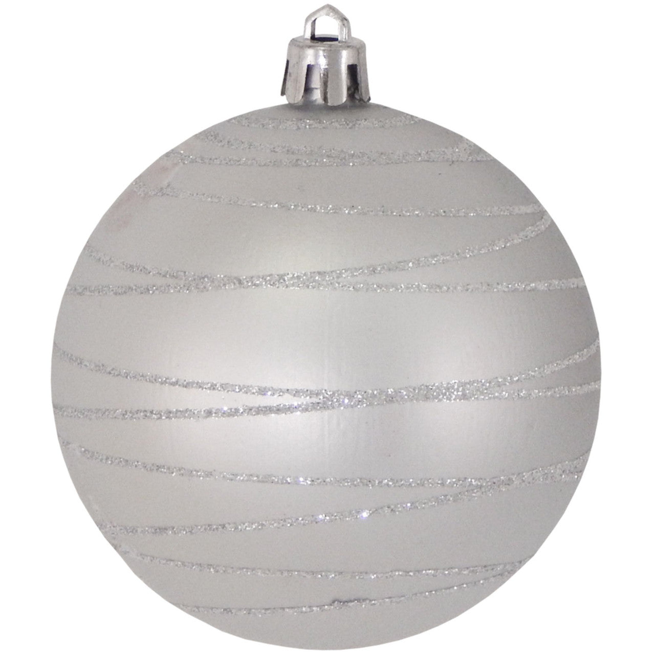 Dove Gray 6" Shatterproof Ball with Silver Tangles
