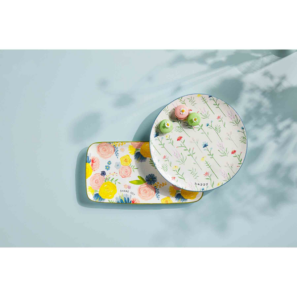 Round Floral Platter