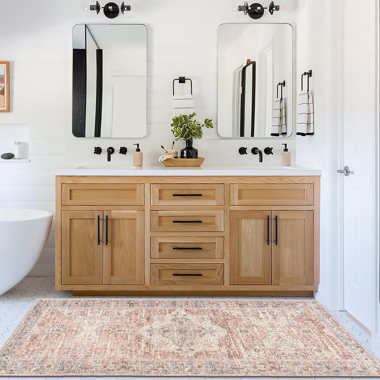 Lyle Blush Vintage ReaLife Machine Washable Rug