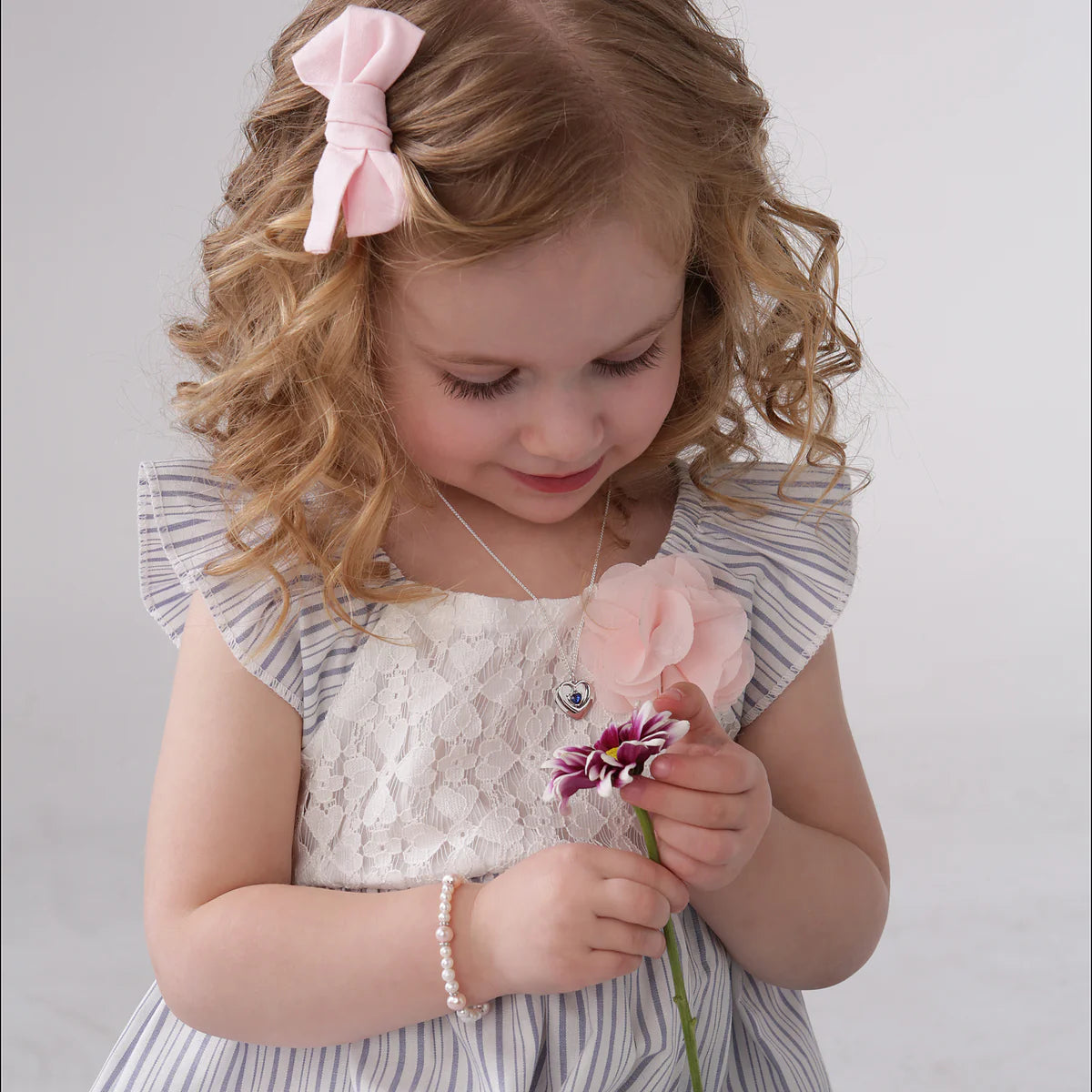 Sterling Silver Pink Pearl Bracelet for Baby and Kids