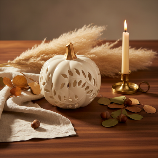 Ceramic Ivory Pumpkin
