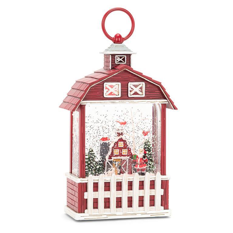 Barn Shaped Glitter LED Lantern