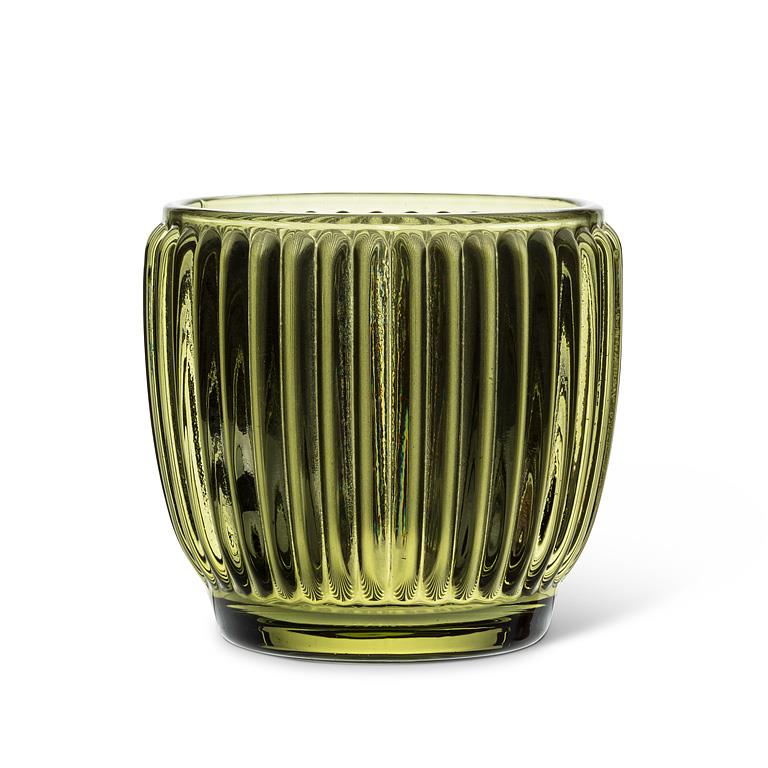 Green Ribbed Votive