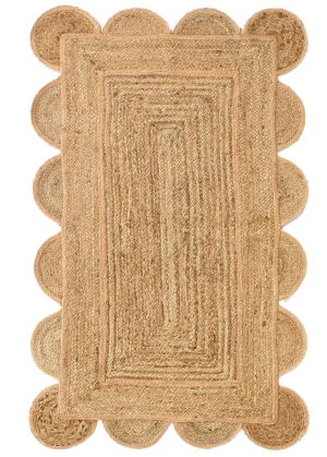 Jute Scalloped Edge Rug 36 x 60”