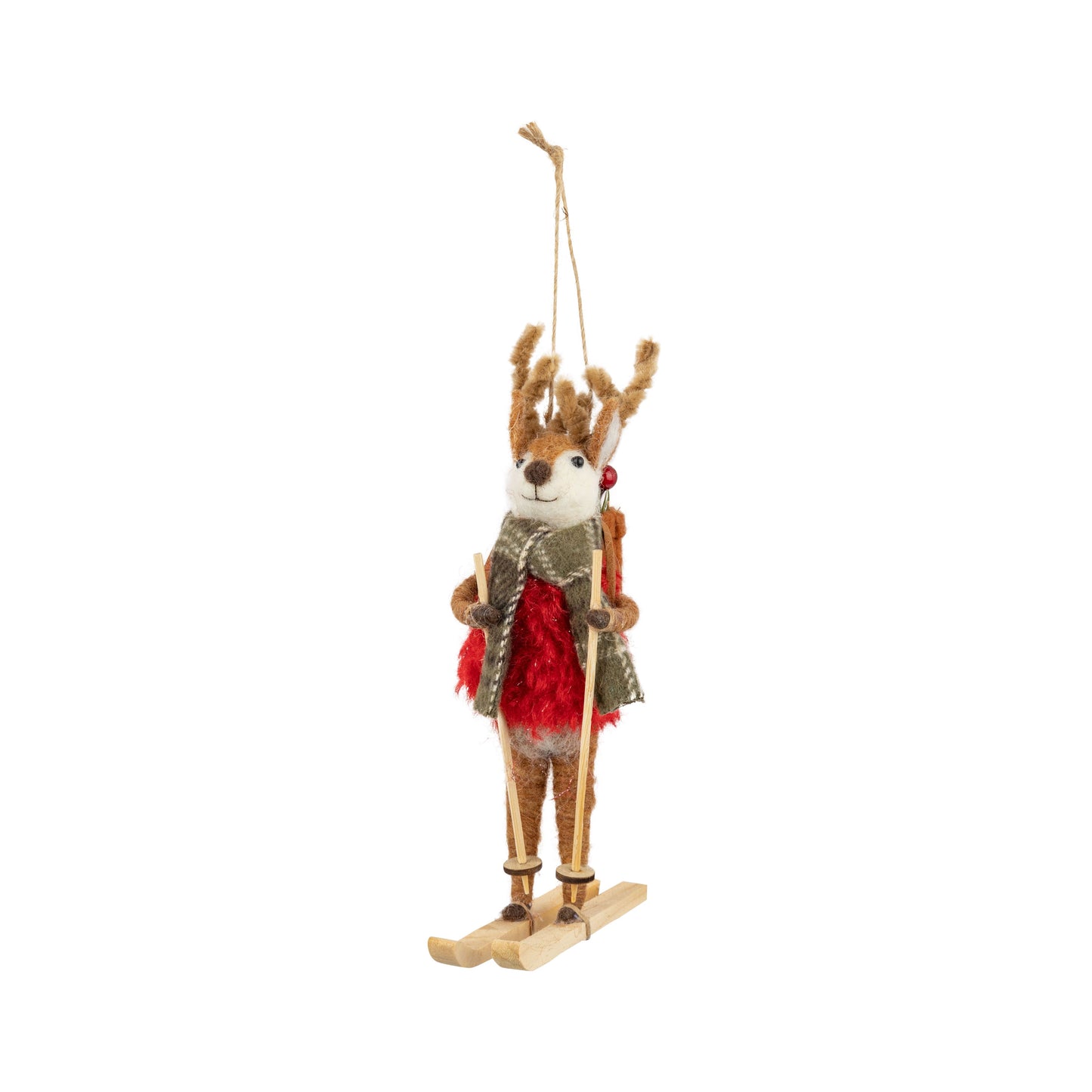 Felt Reindeer Ornament Skiing