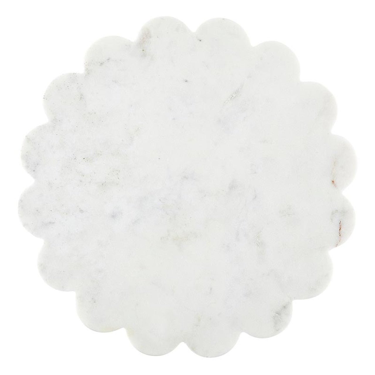 Board Tray Marble Scalloped White