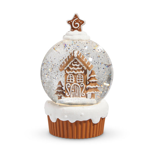 7.75” Lighted Gingerbread Village Cupcake