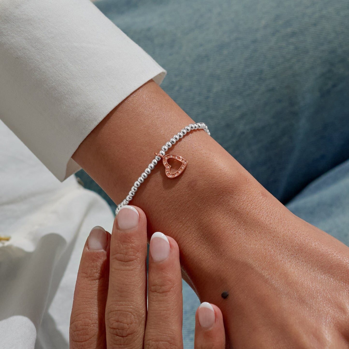 A Little 'Happy Birthday Beautiful' Bracelet In Silver And Rose Gold-Tone Plating