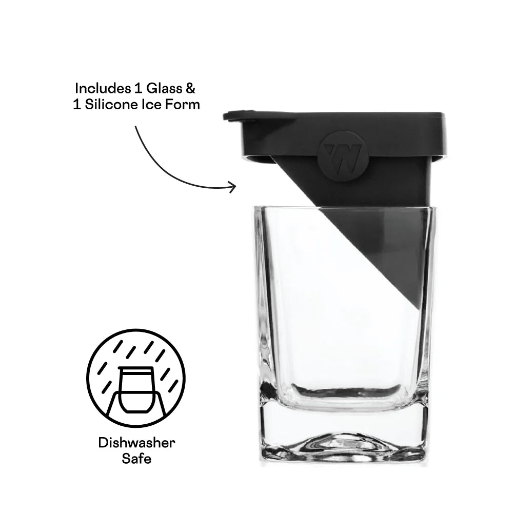 Whiskey Glass with Ice Wedge