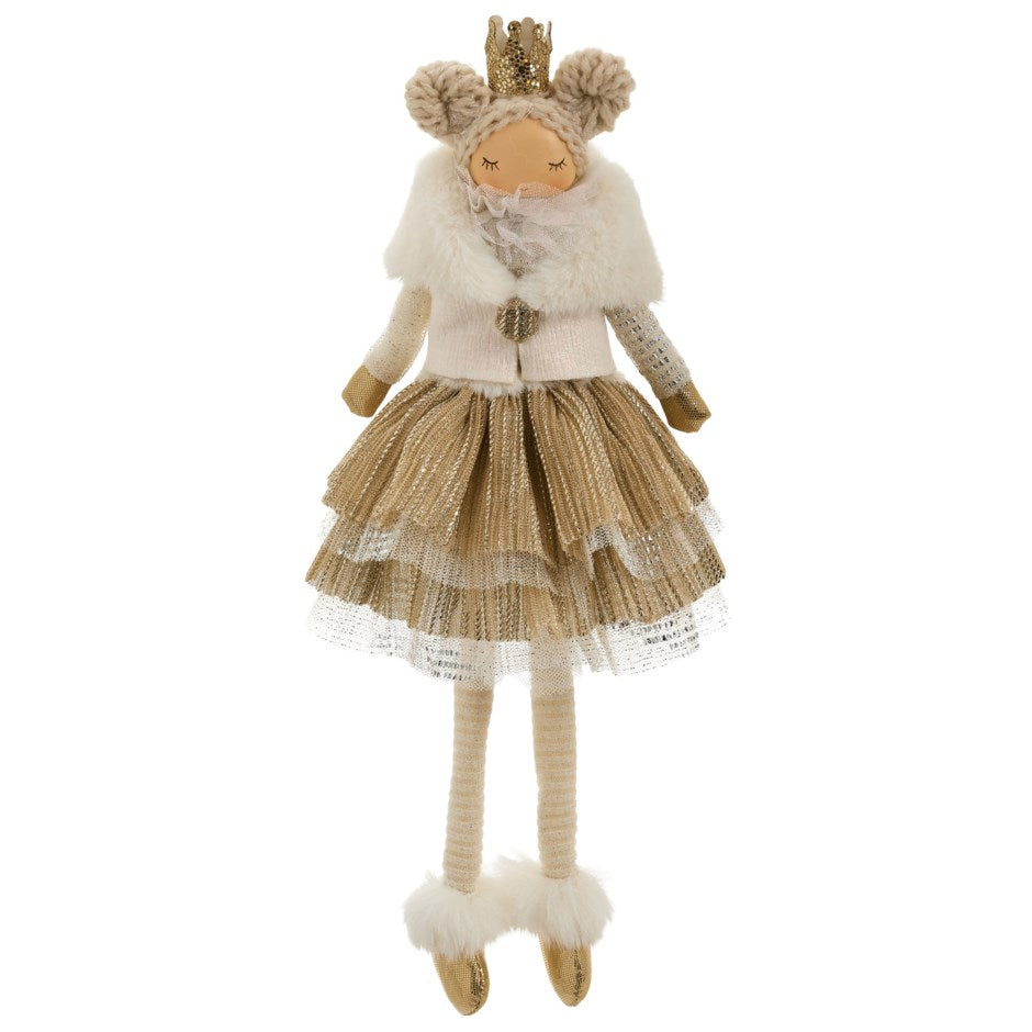 Girl Princess Ornament Ecru/Gold