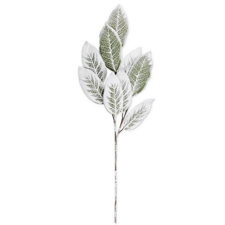 36" Flocked Magnolia Stem