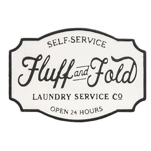 Fluff and Fold Laundry Co. Farmhouse Metal Sign