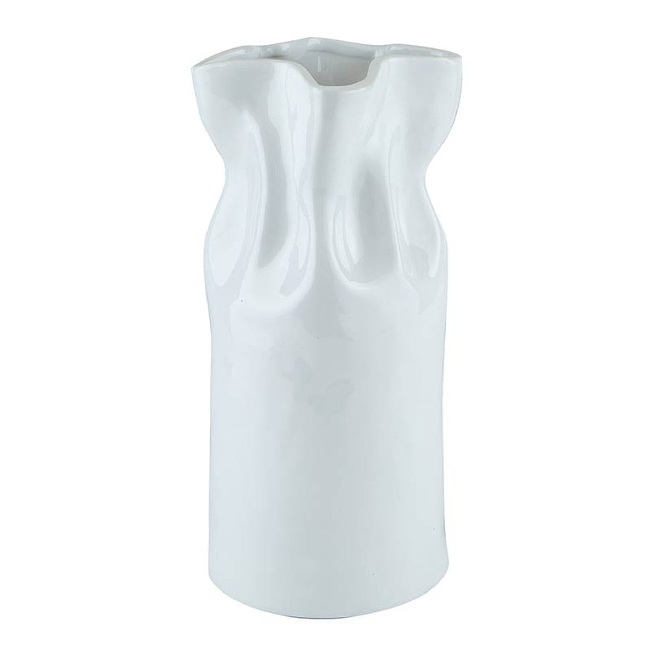 Vase Cinched White Ceramic