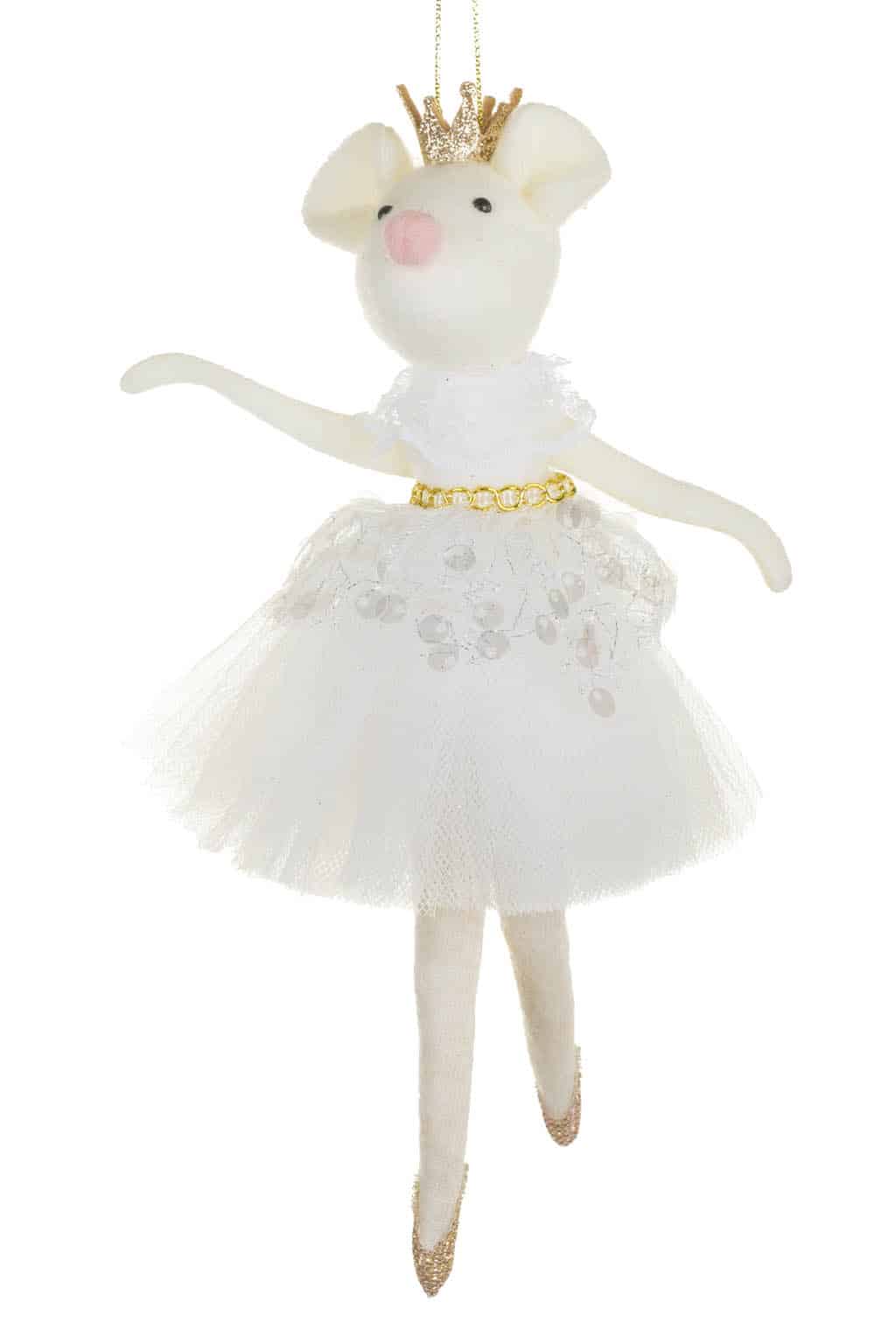 Plush Ballerina Reindeer Ornament, 8"