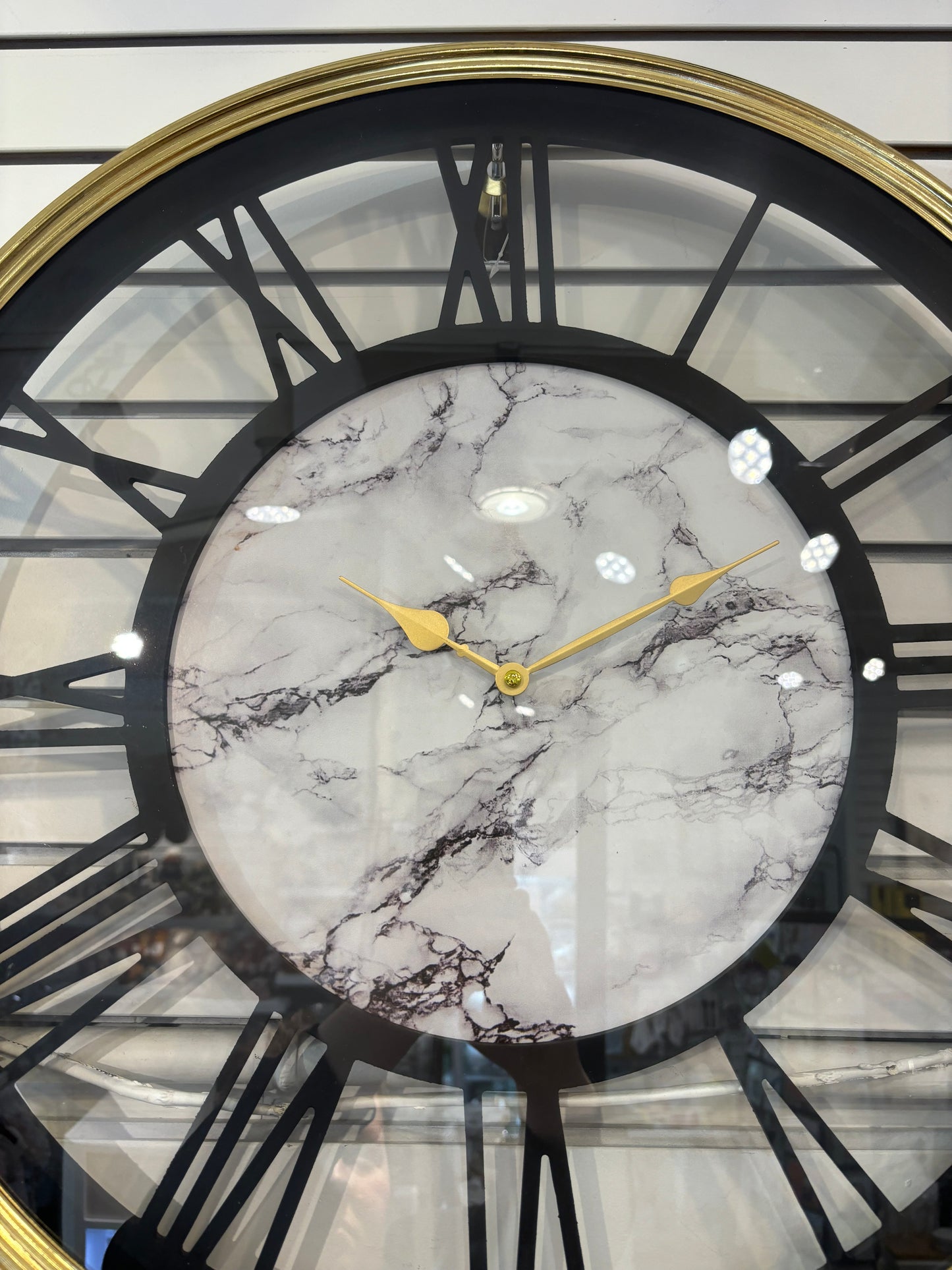 Gold & Black Metal Framed Clock