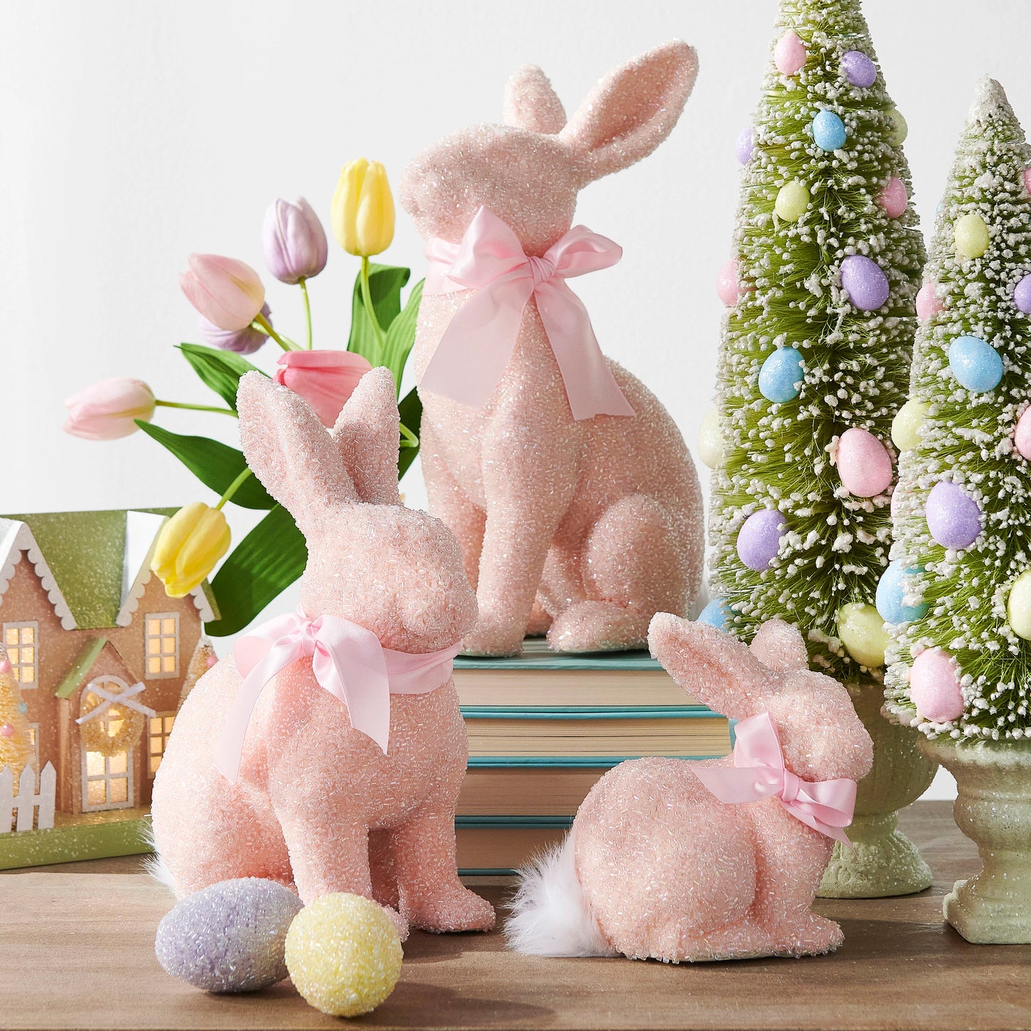 Pink Beaded Bunnies