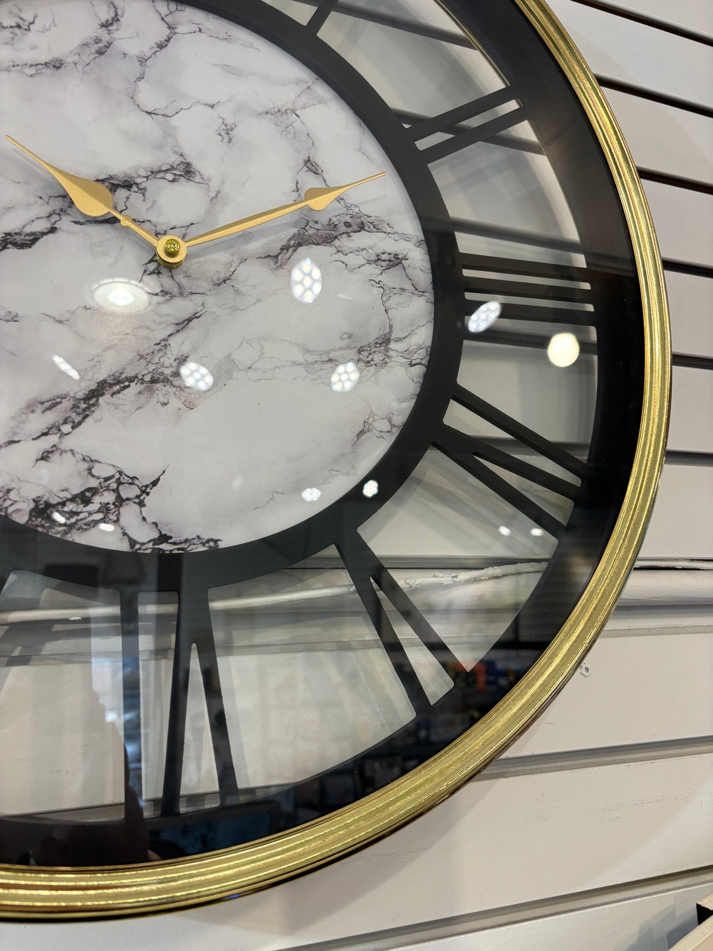 Gold & Black Metal Framed Clock