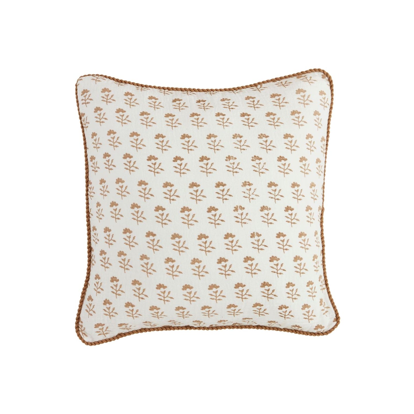 Square Neutral Block Print Pillow