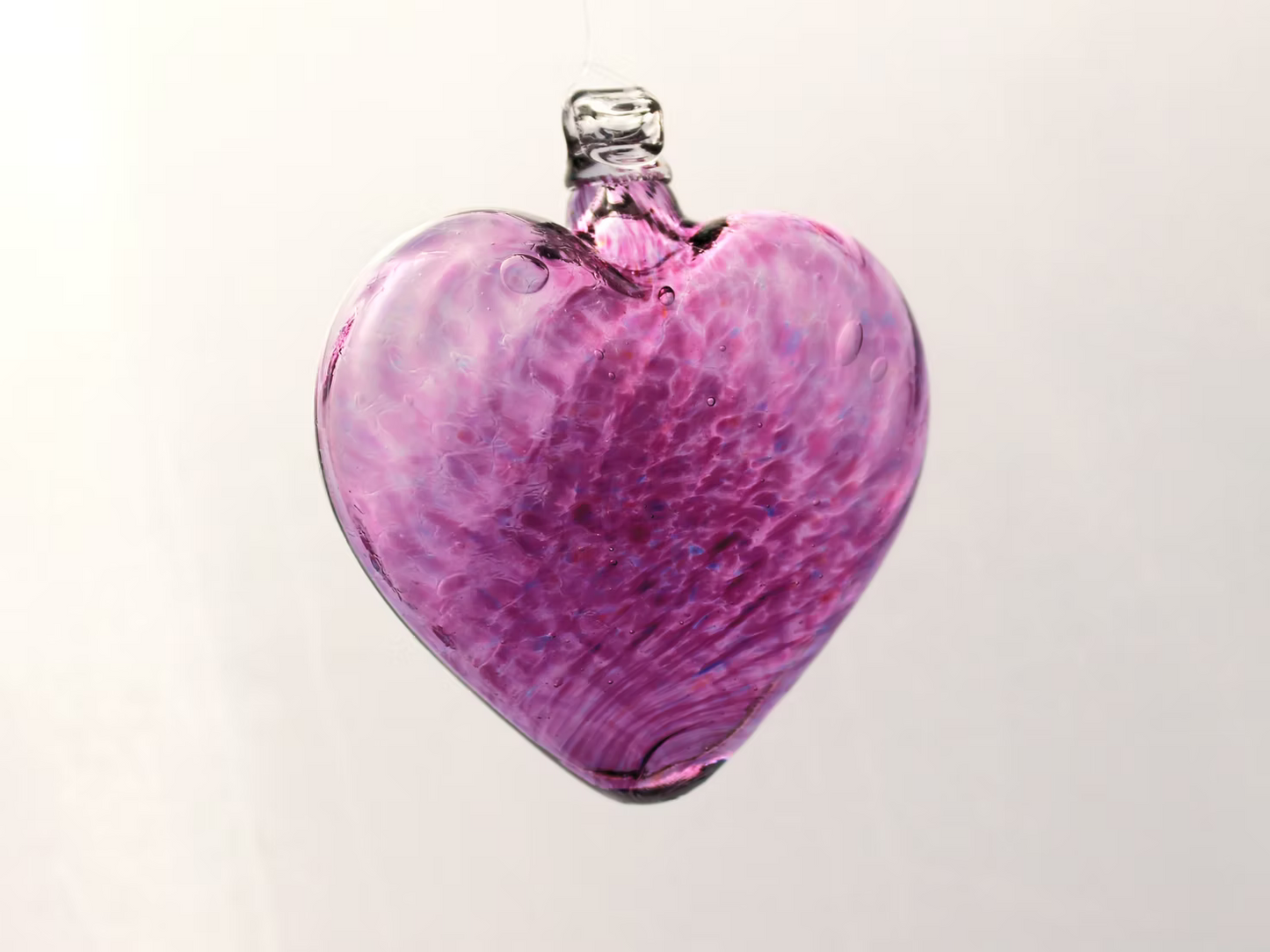Blown Glass Heart - Purple
