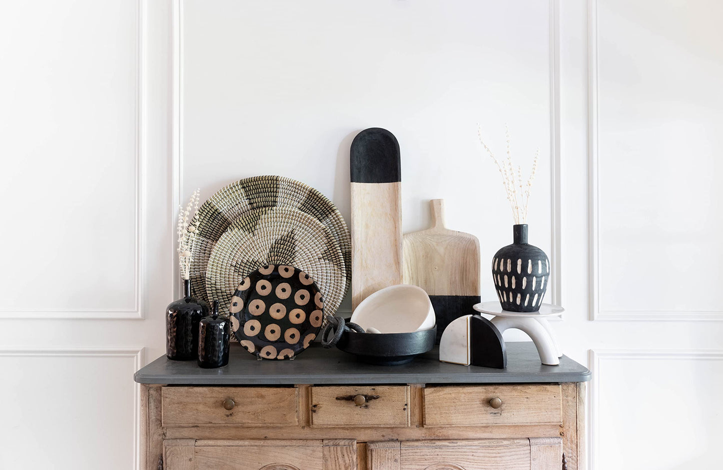 Black Bottle Stoneware Shiny Vases