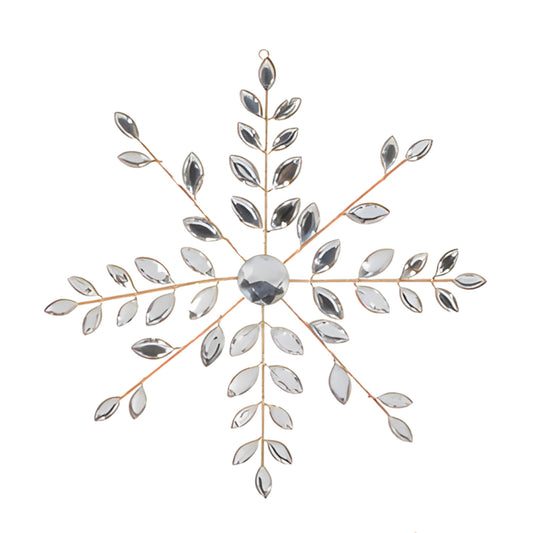 10.5" Clear Jeweled Snowflake Ornament