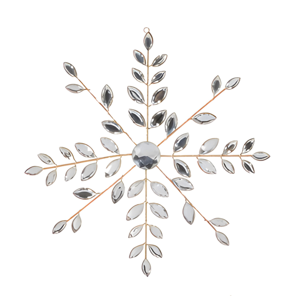 10.5" Clear Jeweled Snowflake Ornament