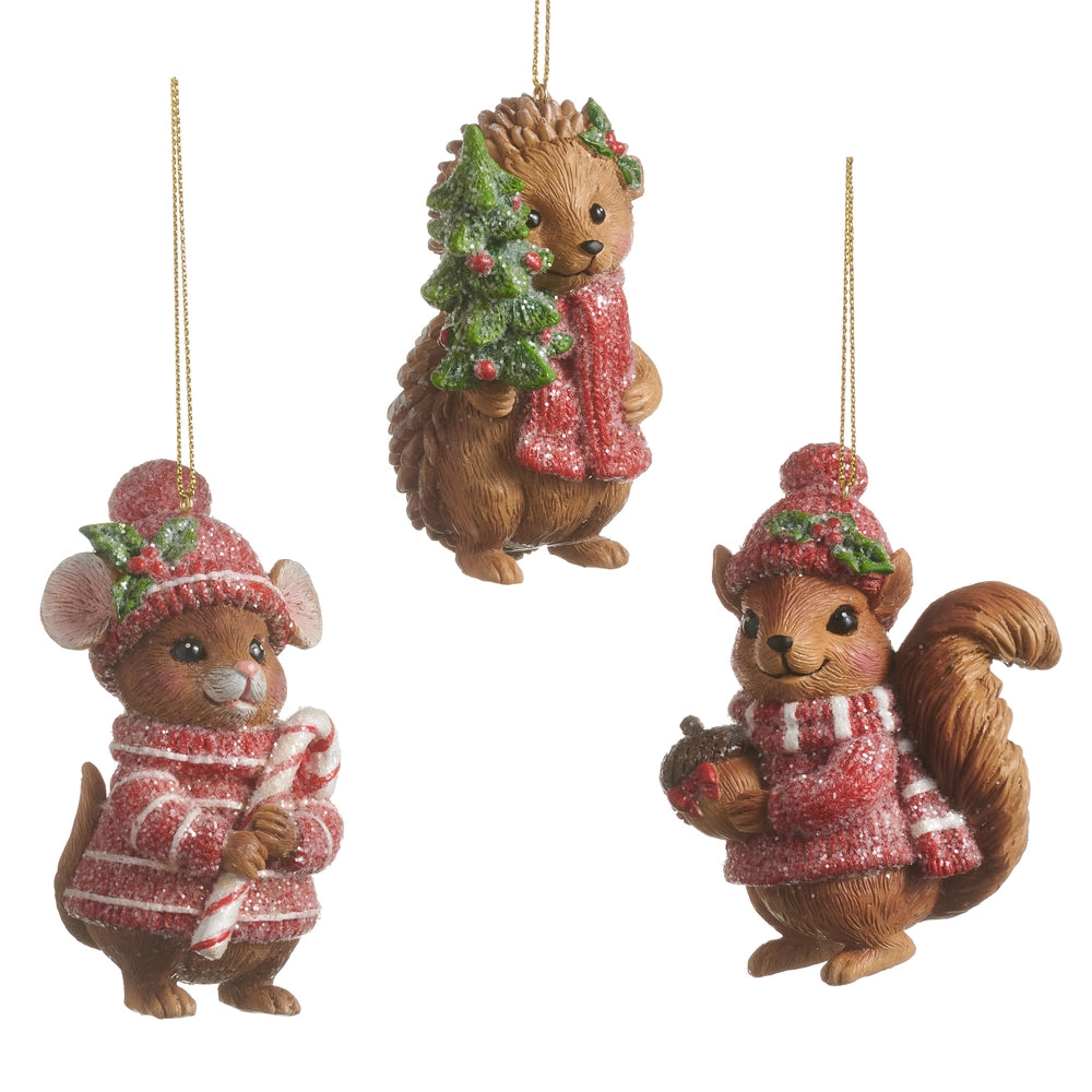 Cozy Critter Christmas Ornament – 3.5"