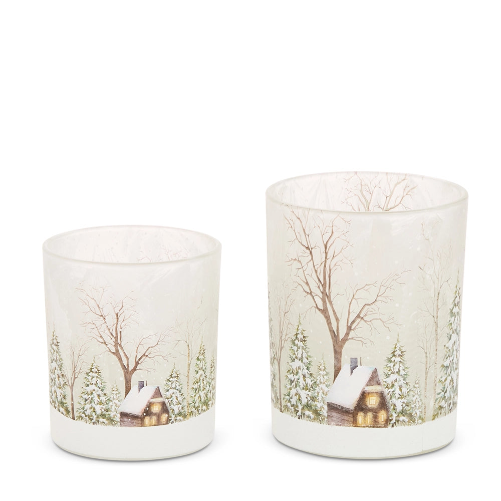Forest Cottage Glass Votive Holders