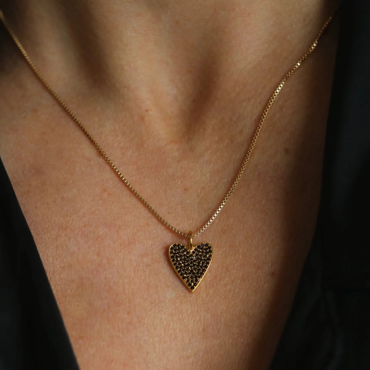 Brave Heart Necklace - Black Onyx