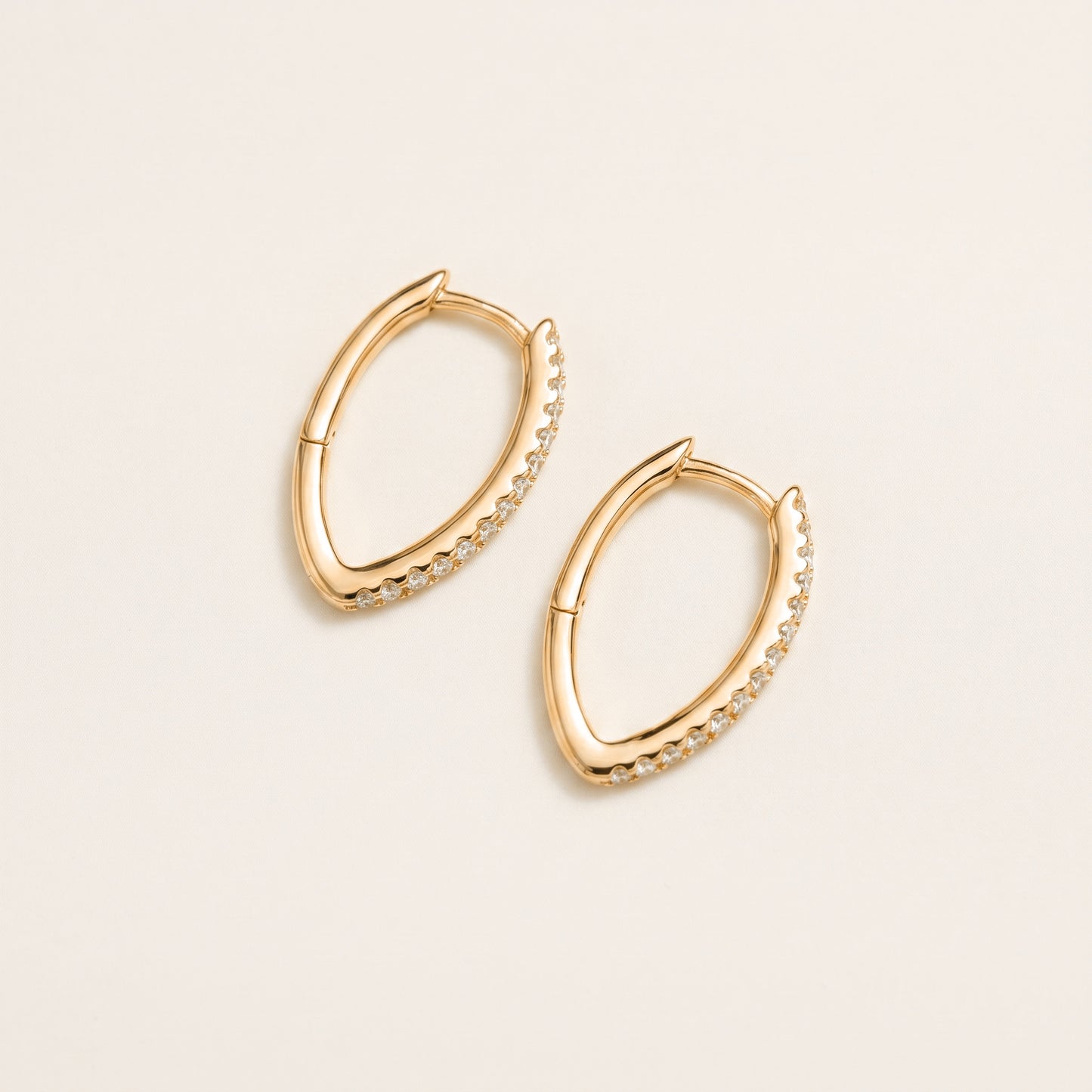 Pave Drop Hoops