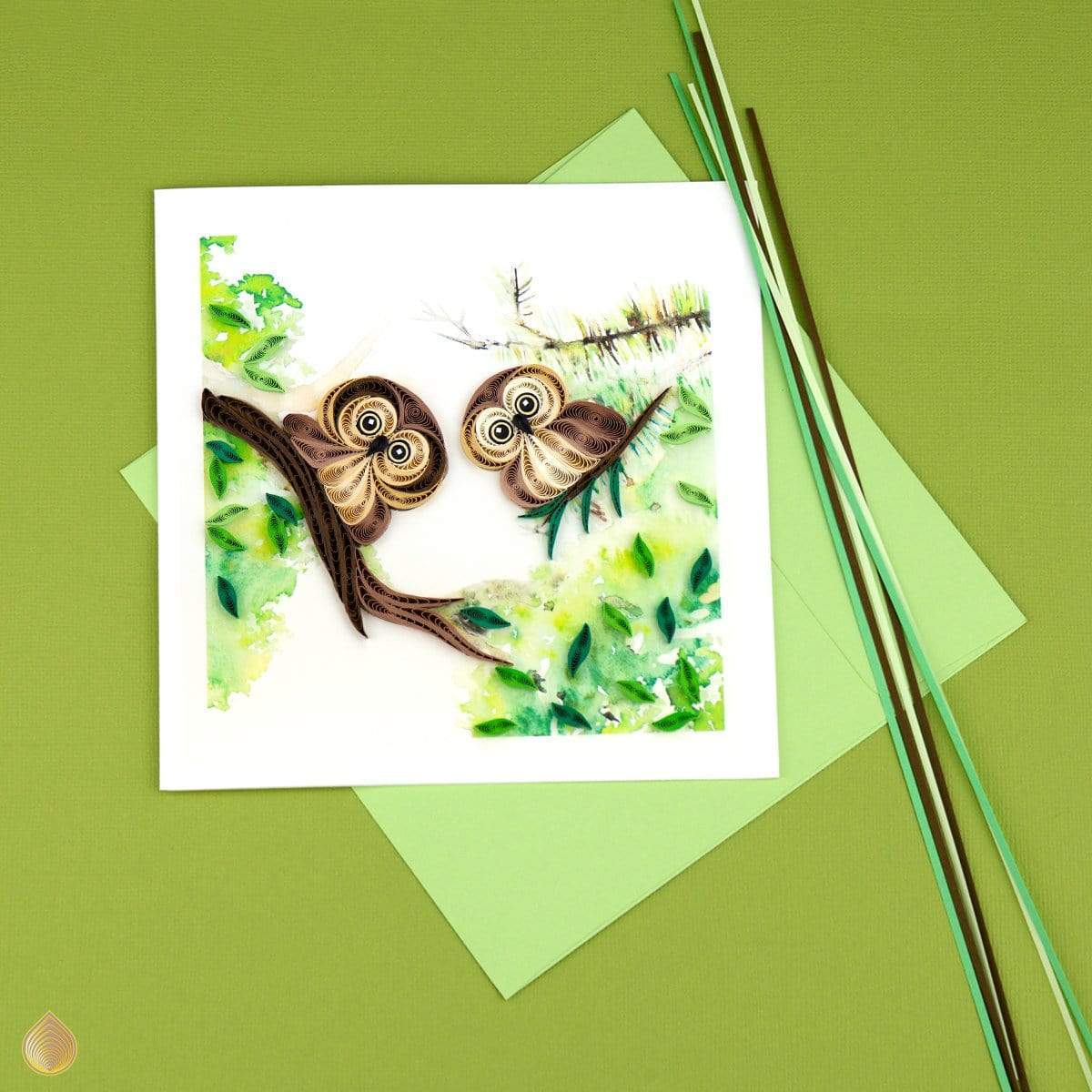 Quilled Owlets Greeting Card