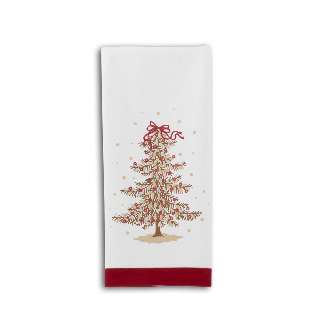 Cardinals & Christmas Tree Kitchen Towel with Sequins – 27"