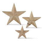 Set of 3 Mango Wood Stars